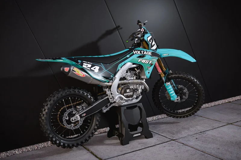 Kit Déco Kawasaki KXF 250 2025 & KXF 450 2024-2025 - Turquoise