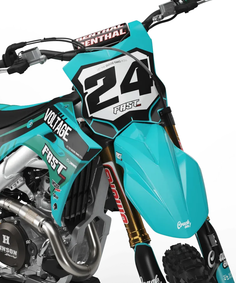 Kit Déco Kawasaki KXF 250 2025 & KXF 450 2024-2025 - Turquoise