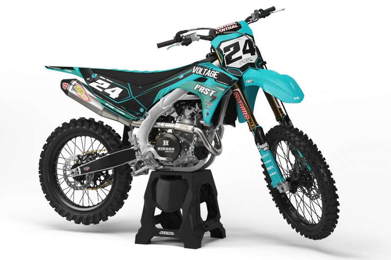 Kit Déco Kawasaki KXF 250 2025 & KXF 450 2024-2025 - Turquoise