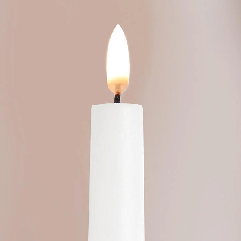 Uyuni LED Stabkerzen weiß (2er Set) Echtwachs