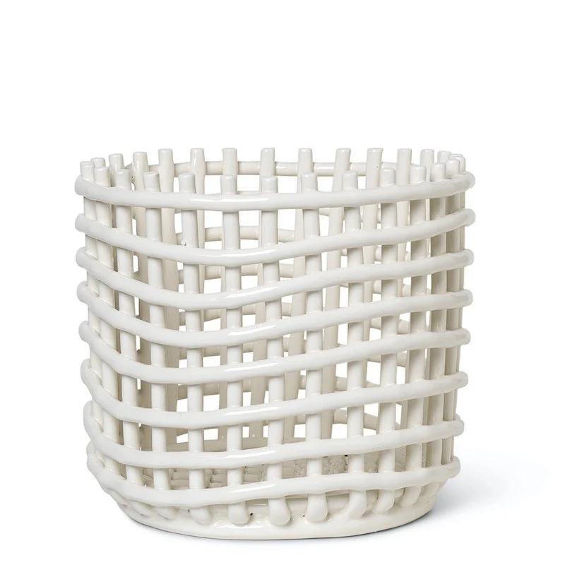 Ceramic Basket Obstschale Keramik geflochten - ferm LIVING