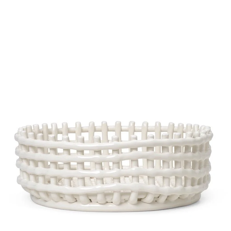 Ceramic Basket Obstschale Keramik geflochten - ferm LIVING
