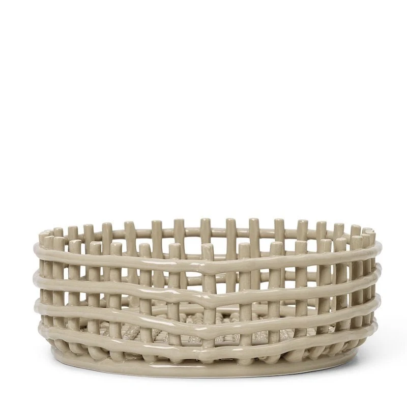 Ceramic Basket Obstschale Keramik geflochten - ferm LIVING
