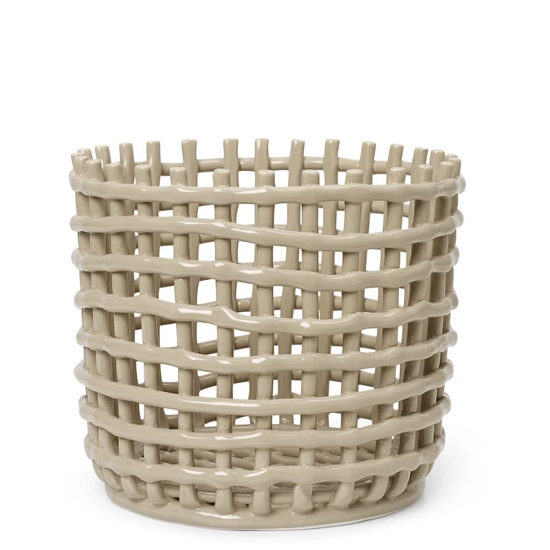 Ceramic Basket Obstschale Keramik geflochten - ferm LIVING