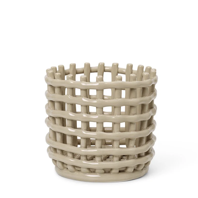 Ceramic Basket Obstschale Keramik geflochten - ferm LIVING