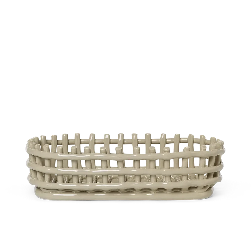 Ceramic Basket Obstschale Keramik geflochten - ferm LIVING