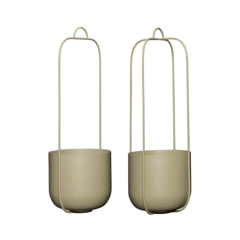 Hängetopf Lotus Blumenampel aus Metall (2er Set) - Hübsch