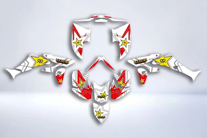 Kit déco HONDA TRX 450 450R 450ER - WHITE ROCKSTAR