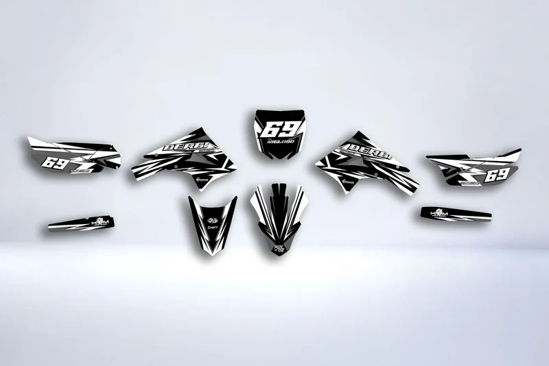 Kit Déco Derbi Senda DRD Extreme 2011-2017 (chrome en option) - BLACK & WHITE