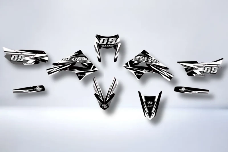 Kit Déco Derbi Senda DRD Extreme 2011-2017 (chrome en option) - BLACK & WHITE