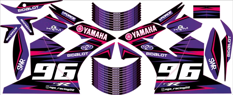 Kit Déco YAMAHA TZR après 2002 - RED BLUE
