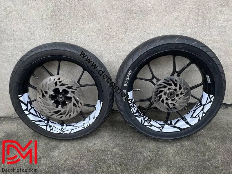 Stickers Demi-Jantes Bi-ton (50/50 Supermoto)