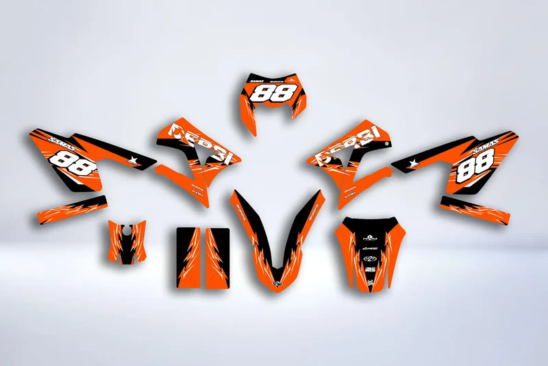Kit Déco DERBI X-TREME / RACING 2011-2017 - FULL ORANGE
