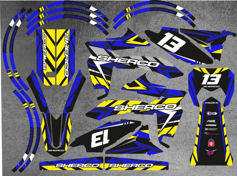 Kit Déco Sherco SE-R SM-R 50cc 2013-2026 - BLUE YELLOW