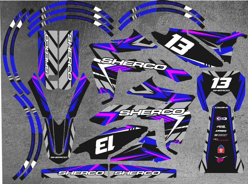 Kit Déco Sherco SE-R SM-R 50cc 2013-2026 - BLUE PINK