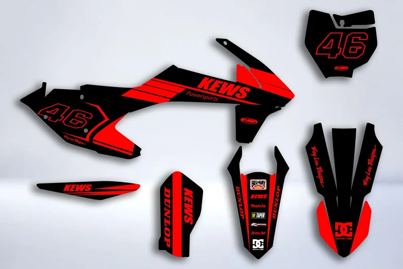 Kit Déco KTM EXC EXC-F SX SX-F 2016-2019 - BLACK RED