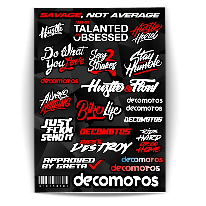 Planches de Stickers - Hustle - Format A4