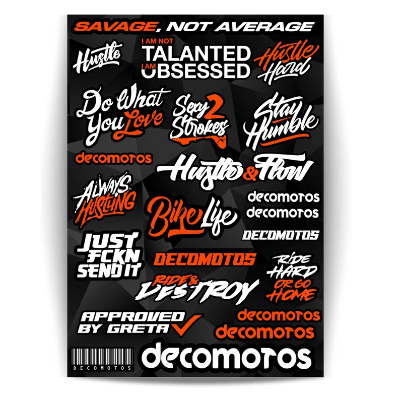 Planches de Stickers - Hustle - Format A4