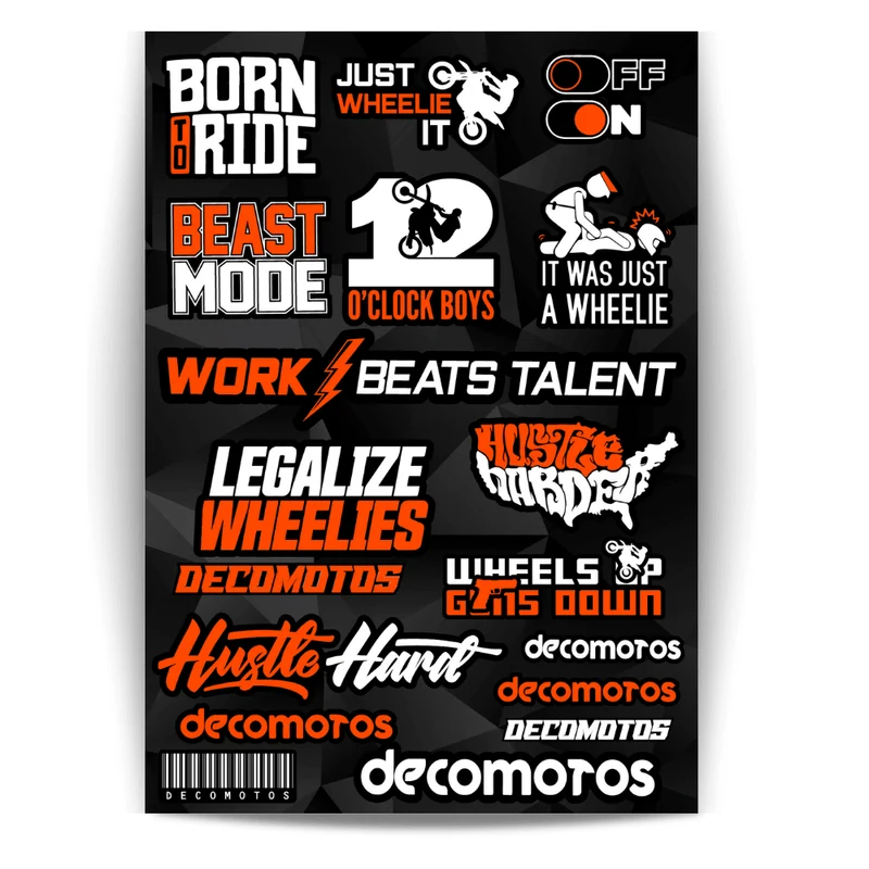 Planches de Stickers - Wheelie Crew - Format A4