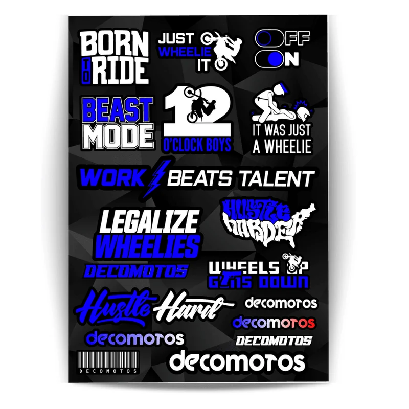 Planches de Stickers - Wheelie Crew - Format A4