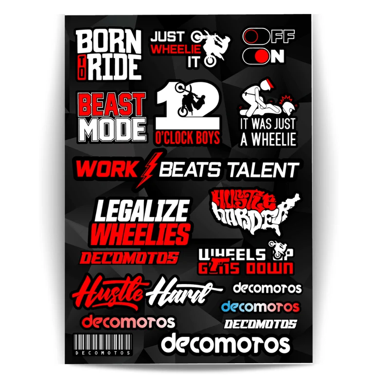 Planches de Stickers - Wheelie Crew - Format A4