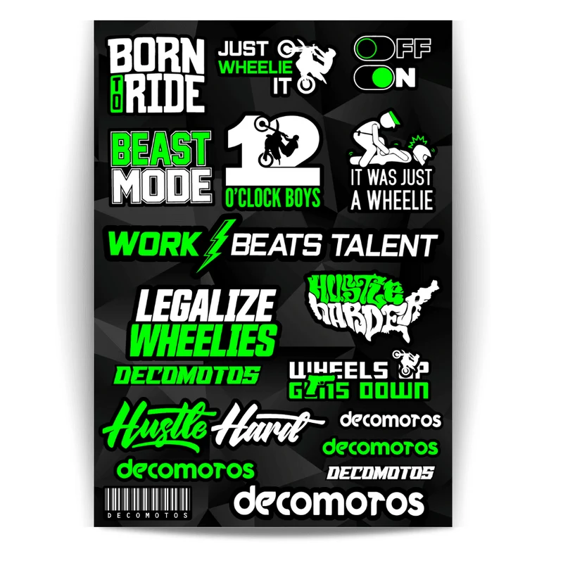 Planches de Stickers - Wheelie Crew - Format A4