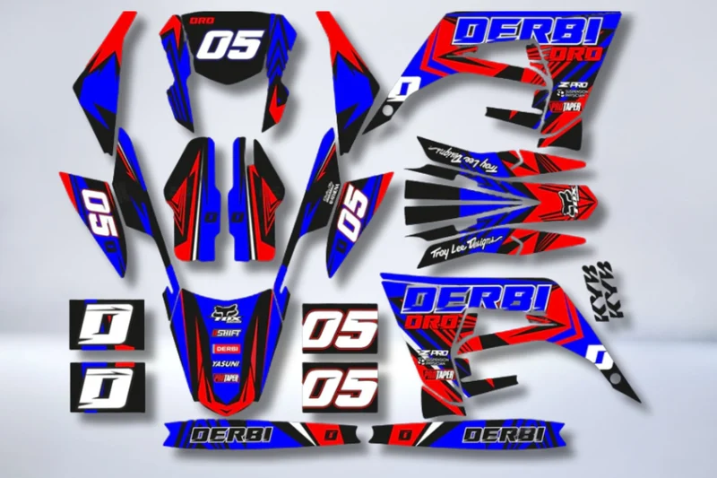 Kit Déco DERBI X-TREME / RACING 2018-2024 - RED N BLACK