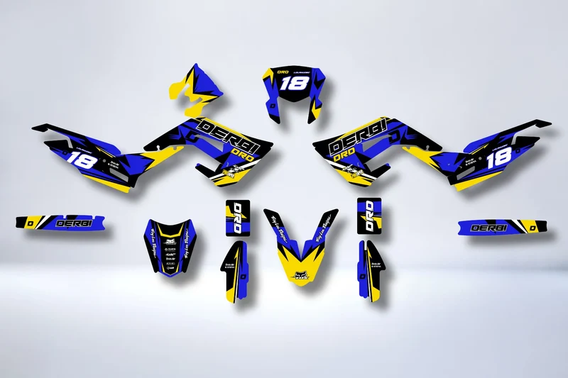 Kit Déco DERBI X-TREME / RACING 2018-2024 - BLUE YELLOW