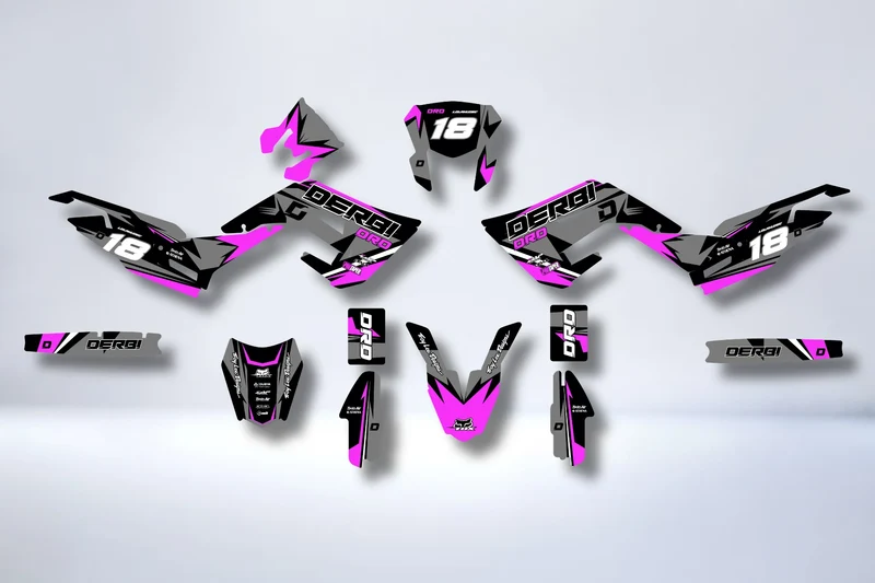 Kit Déco DERBI X-TREME / RACING 2018-2024 - GREY PINK