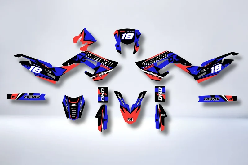 Kit Déco DERBI X-TREME / RACING 2018-2024 - RED BLUE