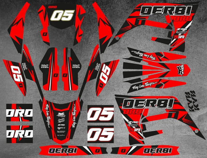 Kit Déco DERBI X-TREME / RACING 2018-2024 - RED