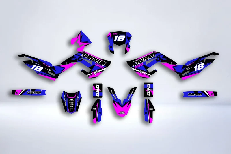 Kit Déco DERBI X-TREME / RACING 2018-2024 - BLUE PINK