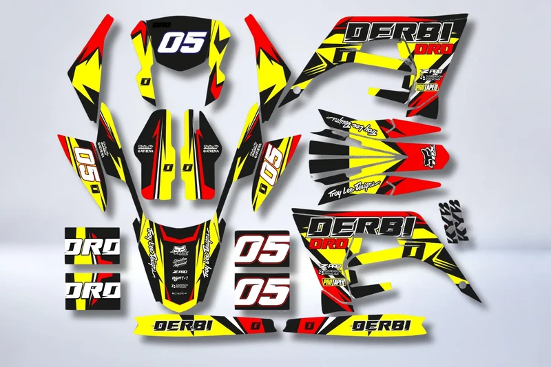Kit Déco DERBI X-TREME / RACING 2018-2024 - RED YELLOW