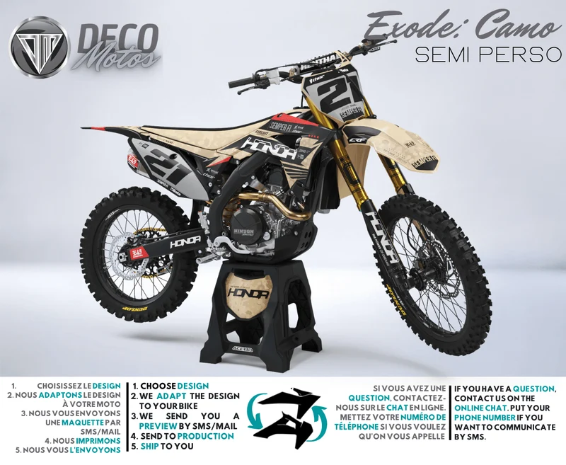 Kit Déco HONDA CRF 250 2022-2024 & CRF 450 2021-2024 - Camo