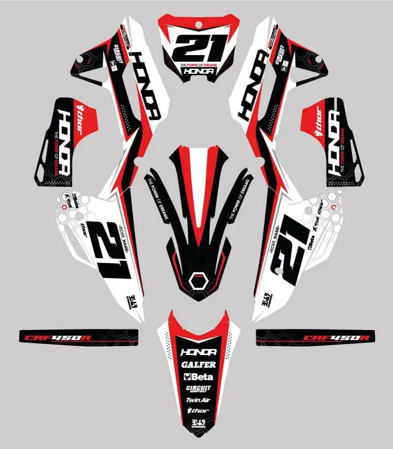 Kit Déco HONDA CRF 250 2022-2024 & CRF 450 2021-2024 - Aglaé