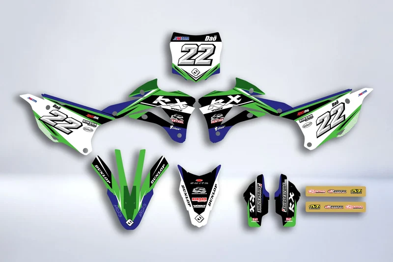 Kit Déco KAWASAKI KX 85-100 2014-2021 - BLUE GREEN