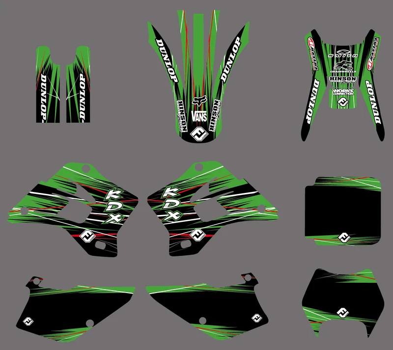 Kit déco KAWASAKI KDX 200-220 1995-2005 - FACTORY