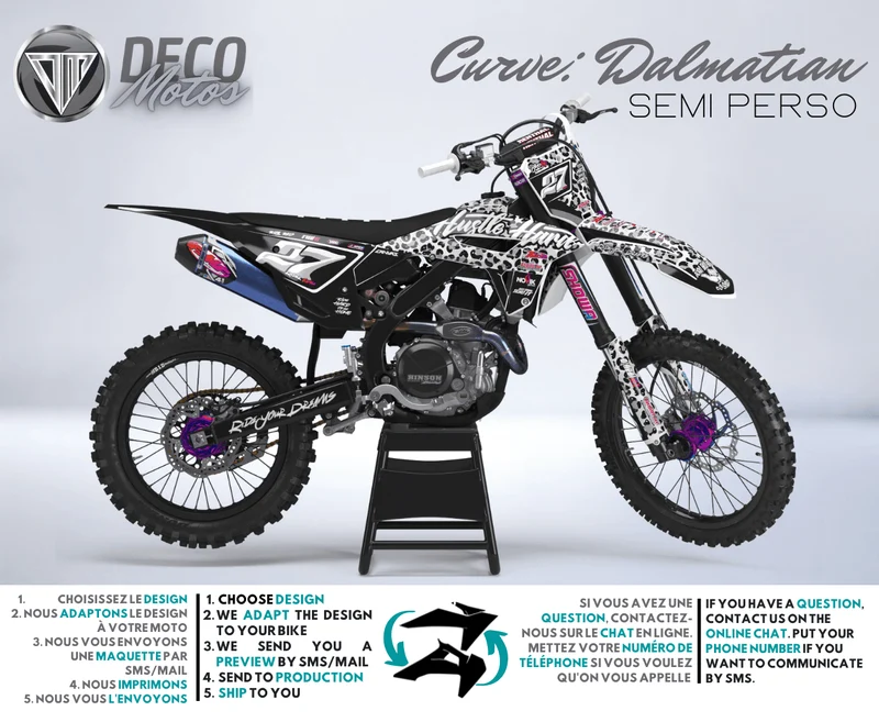 Kit Déco HONDA CRF 250 2022-2024 & CRF 450 2021-2024 - Dalmatian