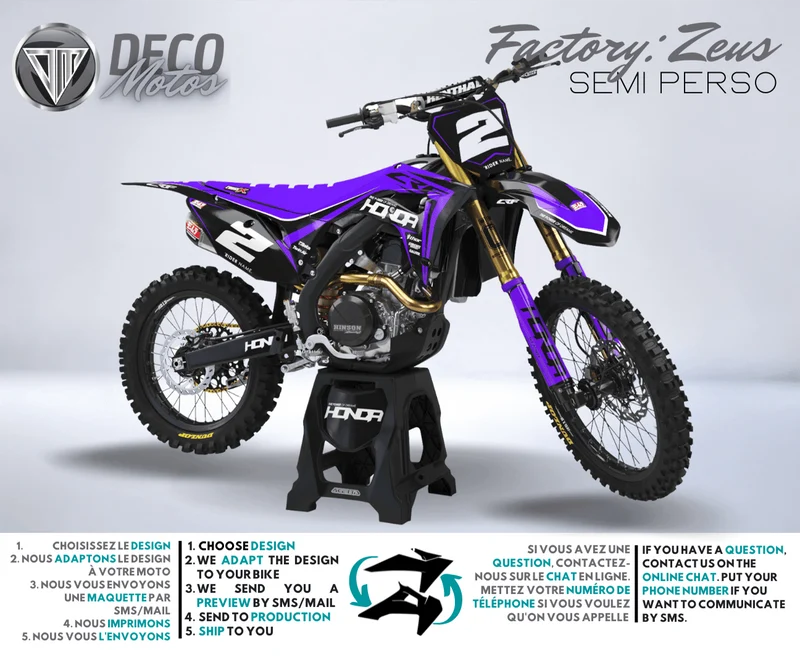 Kit Déco HONDA CRF 250 2022-2024 & CRF 450 2021-2024 - Zeus v3