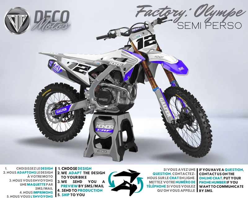 Kit Déco HONDA CRF 250 2022-2024 & CRF 450 2021-2024 - Olympe