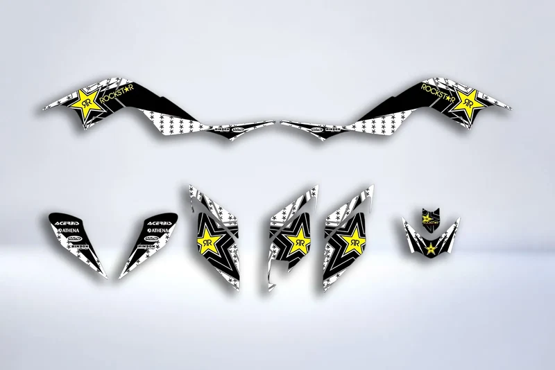 Kit déco Yamaha YFM 700 RAPTOR 2006-2012 - ROCKSTAR WHITE