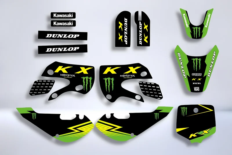 Kit Déco KAWASAKI KX 65 (2000-2013) KLX 110 (2000-2009) - MONSTER YELLOW