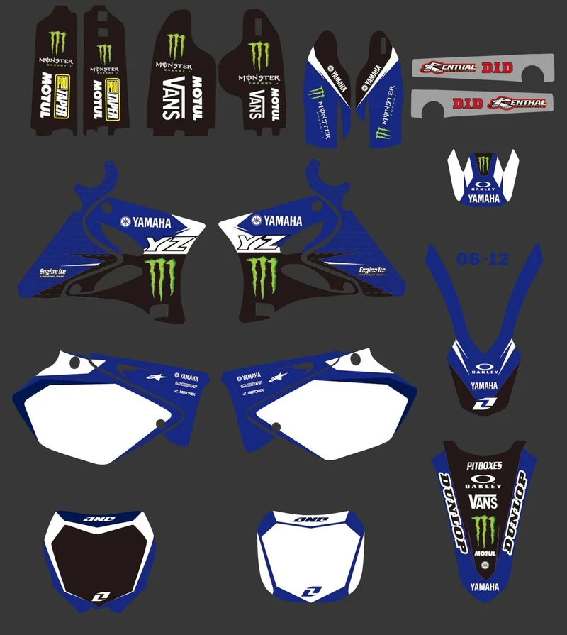 Kit déco YAMAHA YZ 125-250 2002-2014 - BLUE MONSTER