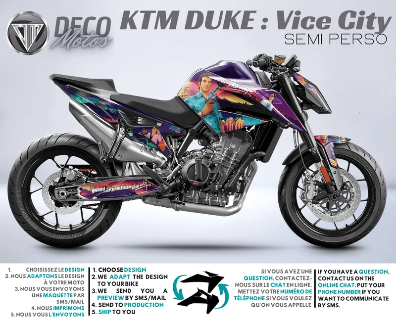 Vice City - Kit Déco KTM DUKE Semi-Personnalisé