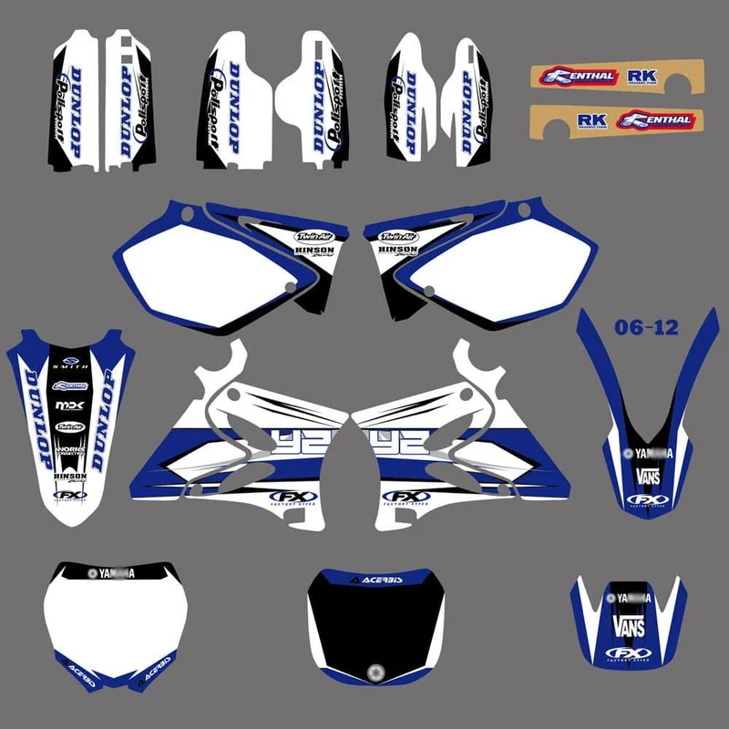 Kit déco YAMAHA YZ 125-250 2002-2014 - WHITE BLUE