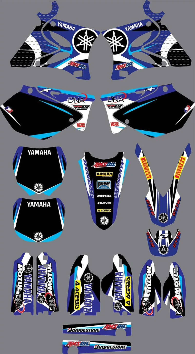 Kit déco YAMAHA YZ 125-250 2002-2014 - BLUE FACTORY