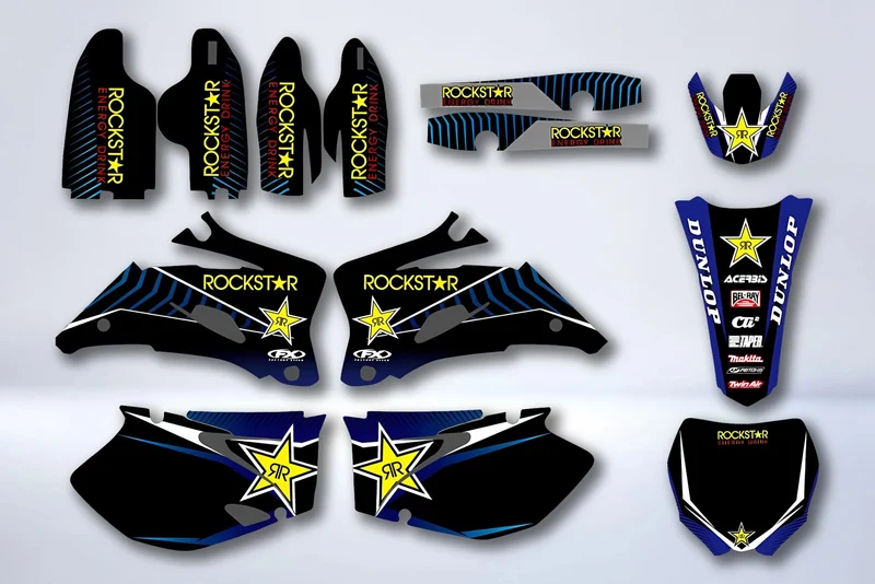 Kit Déco YAMAHA YZF 250-450 2006-2009 - ROCKSTAR BLUE