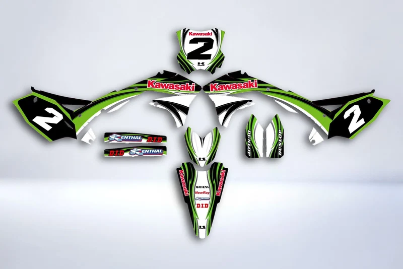 Kit déco KAWASAKI KXF 450 2016-2018 - WHITE GREEN RED