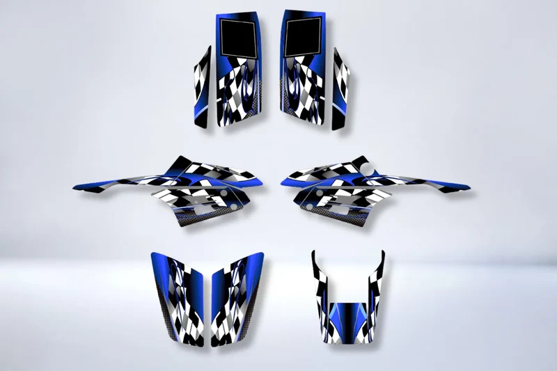 Kit Déco YAMAHA Warrior 350 - BLUE DAMIER