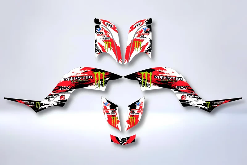 Kit déco Yamaha YFM 660 RAPTOR - MONSTER RED 2